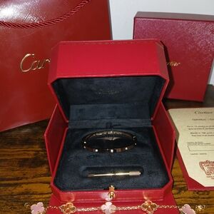 Cartier Rose Gold and Black Interior Love Bracelet